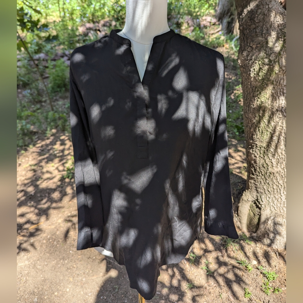 Uniqlo Black Casual Button‎ Down Shirt Relaxed Fit Size Large